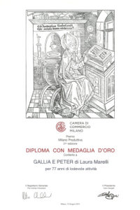 Gallia e Peter Diploma medaglia oro